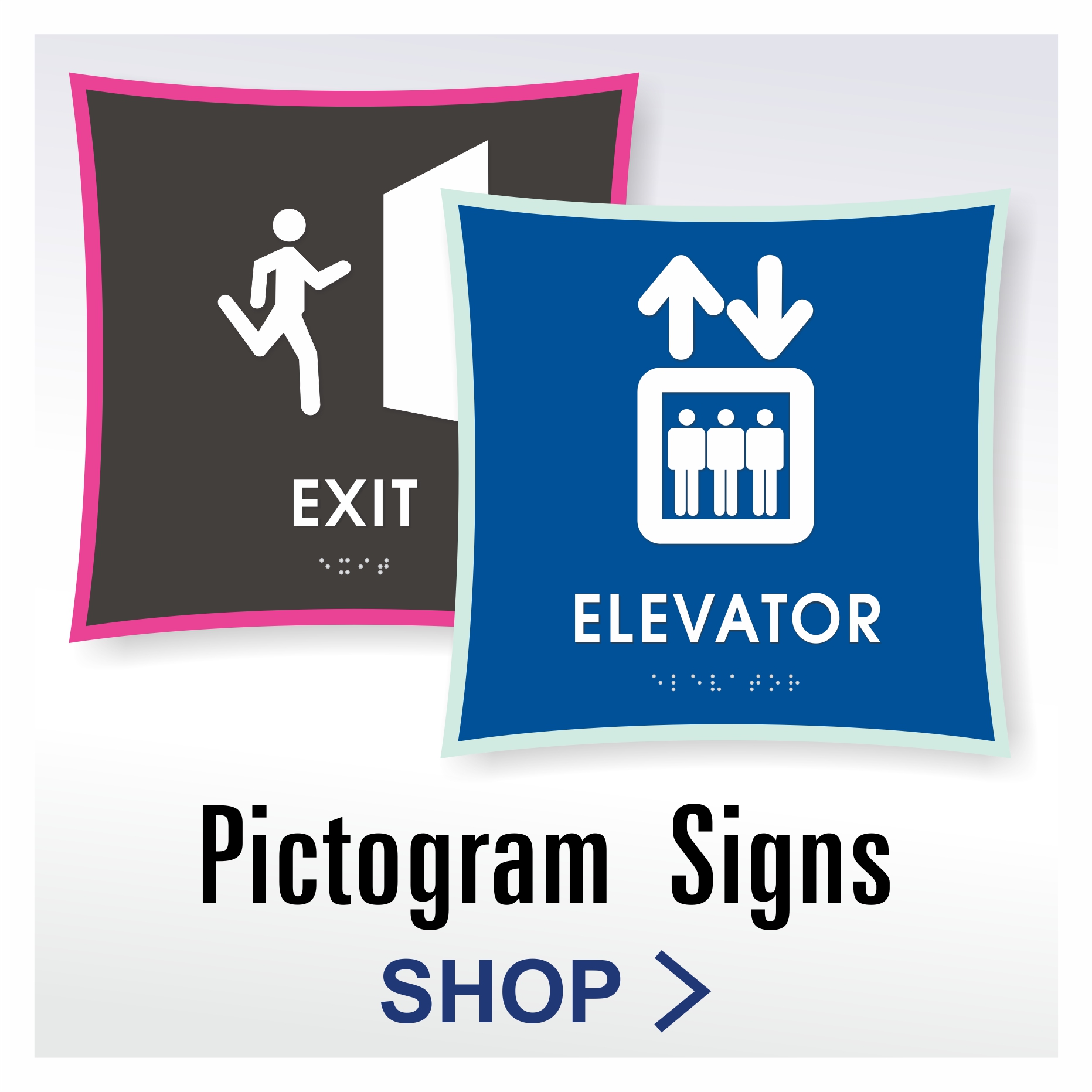 Urban ADA pictogram signs with contemporary architectural design
